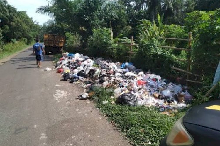 Jorok Tumpukan Sampah Hampir Tutupi Median Jalan RMOLBENGKULU ID